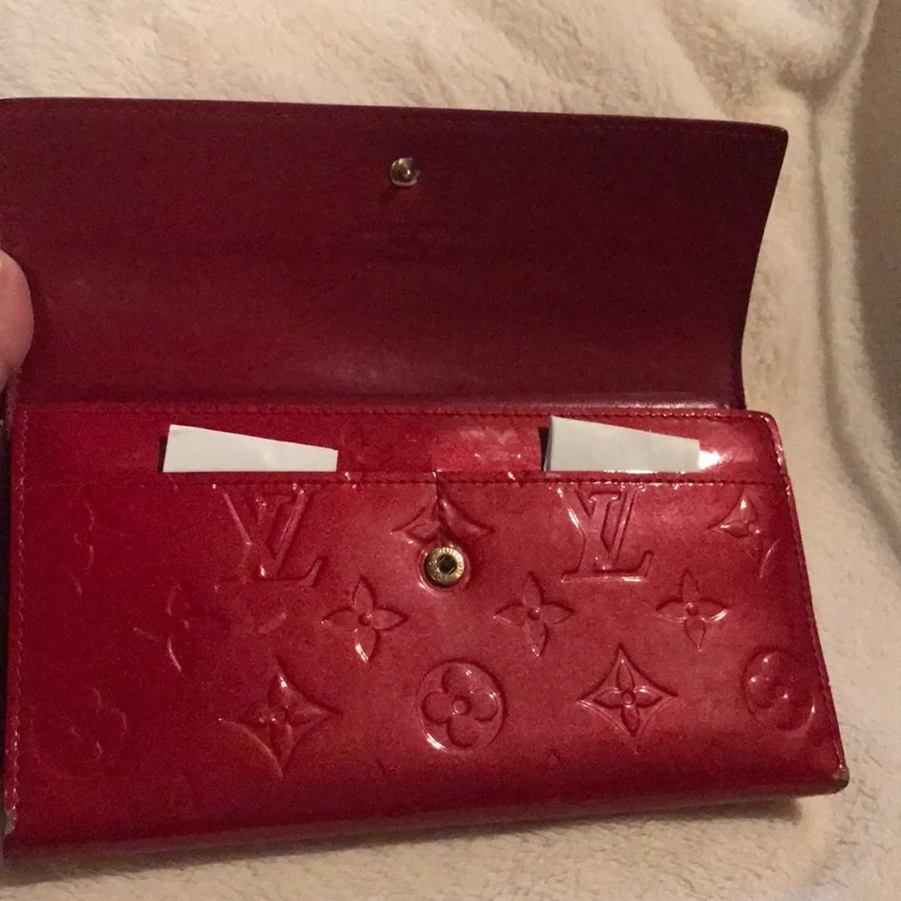 Louis Vuitton monogram vernis red wallet